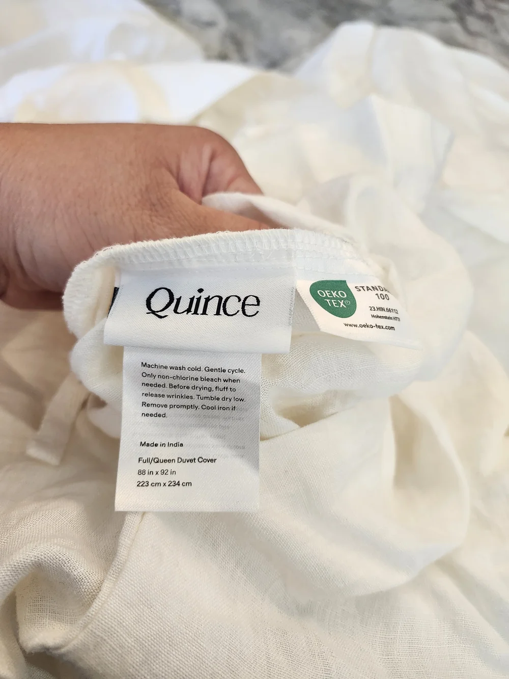 Quince European Linen Duvet Cover Set White Full/Queen NWT 100% Linen + Shams